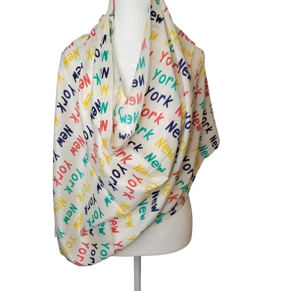 Scarf Pashmina 100% Cashmere Colorful Braided Fringe End New York Preppy Modern